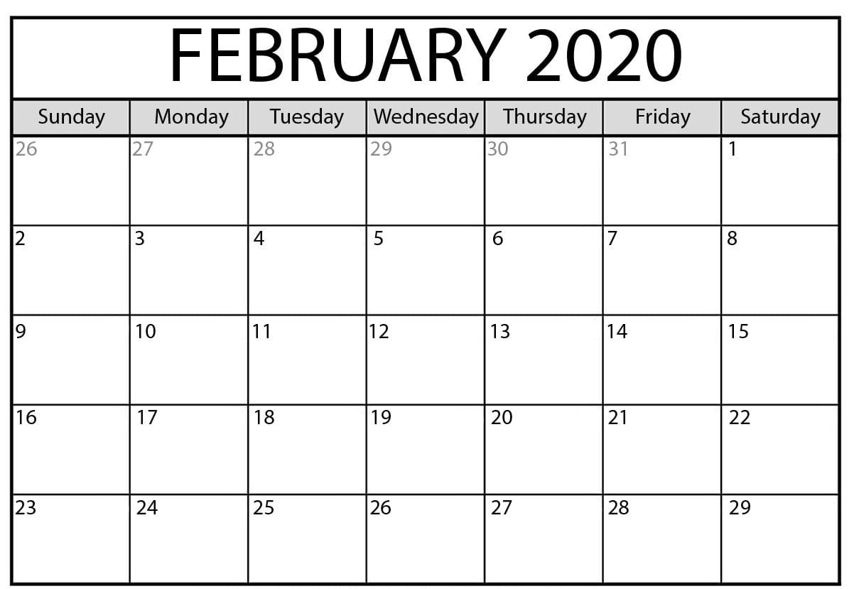 February 2020 Calendar Printable Templates Holidays - July