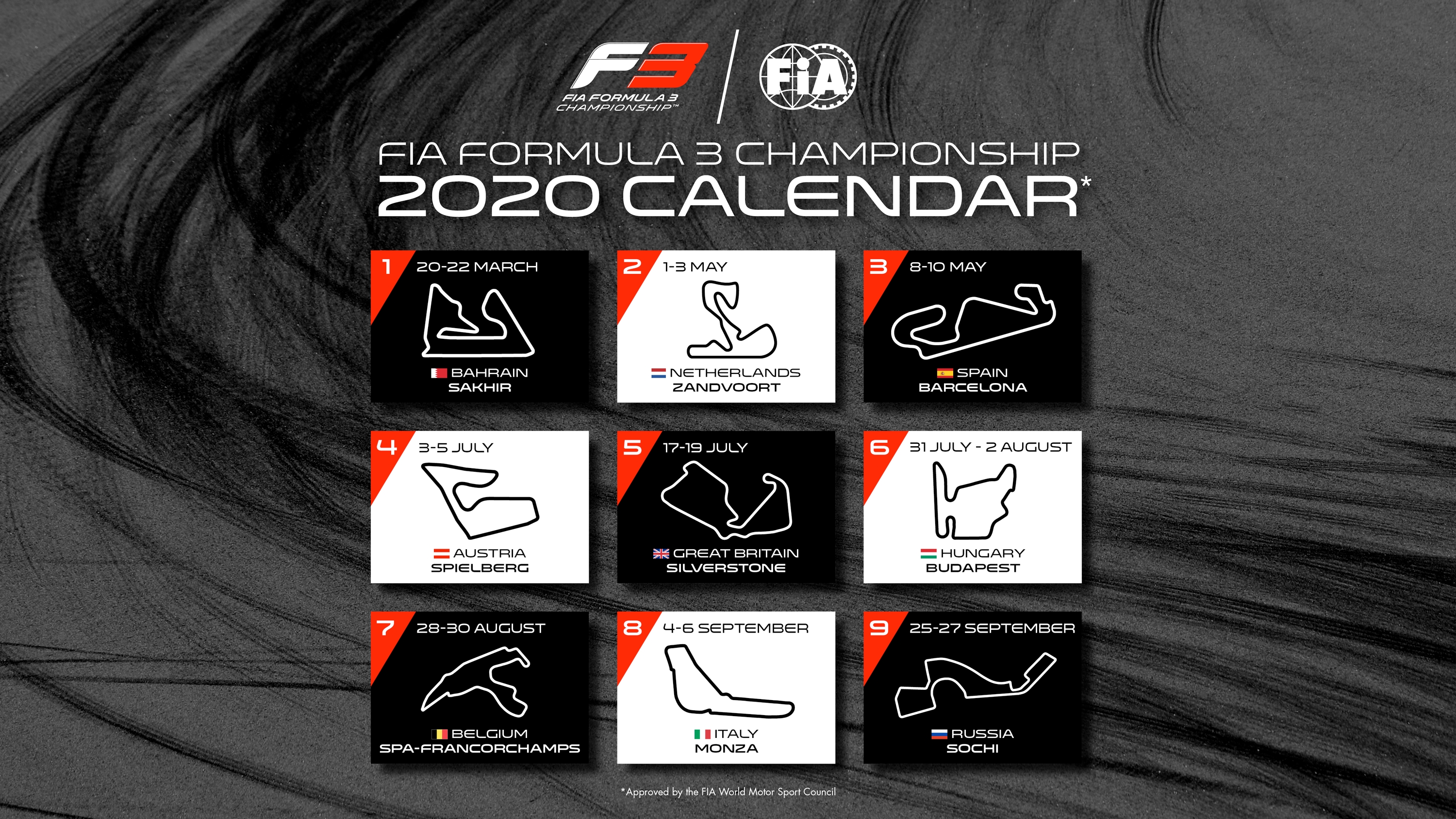 Fia Formula 3 Championship 2020 Season Calendar Confirmed