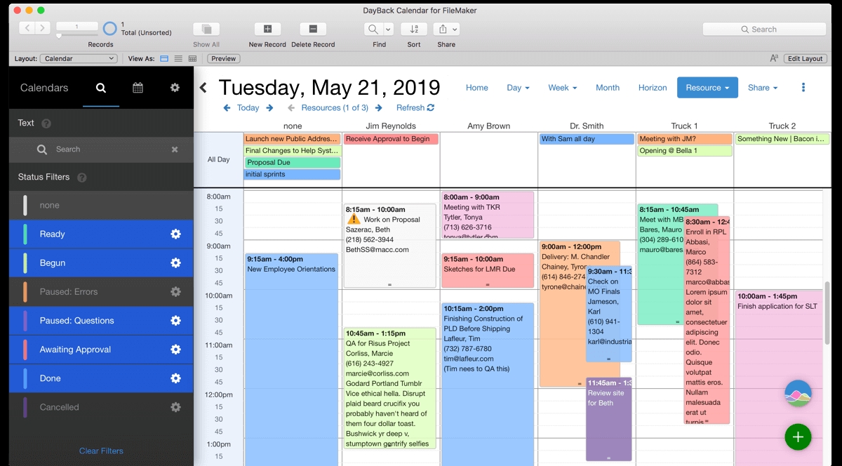 Filemaker Calendar And Resource Scheduling - Seedcode