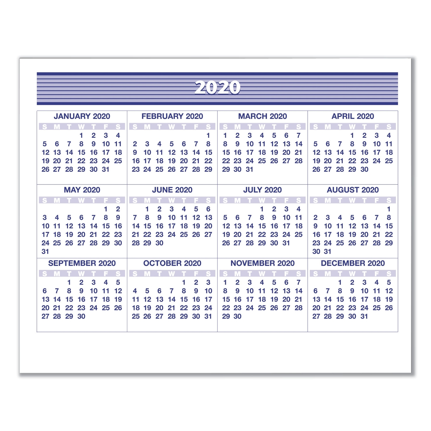 Flip-A-Week Desk Calendar Refill, 5 5/8 X 7, White, 2020