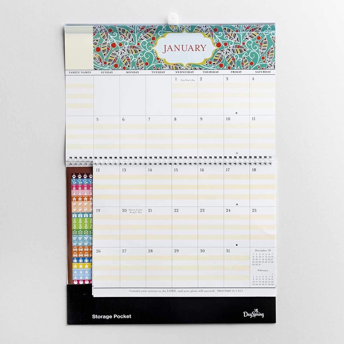 Floral - 2020 Family Planner Wall Calendar