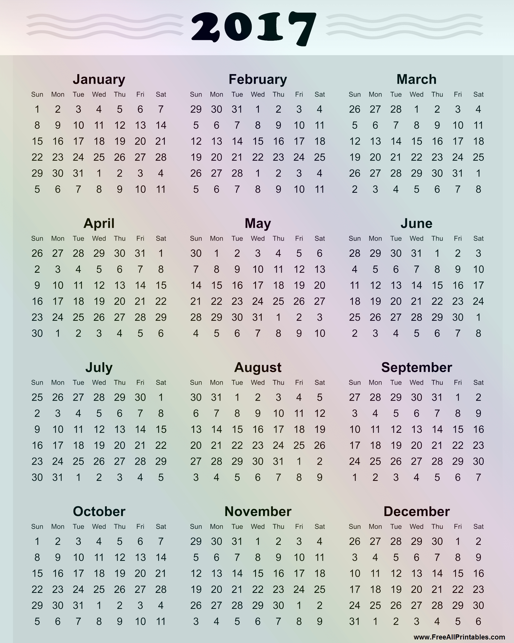 Free 2017 Calendar Pdf | Galaxy S Calendar Us Holidays 2017