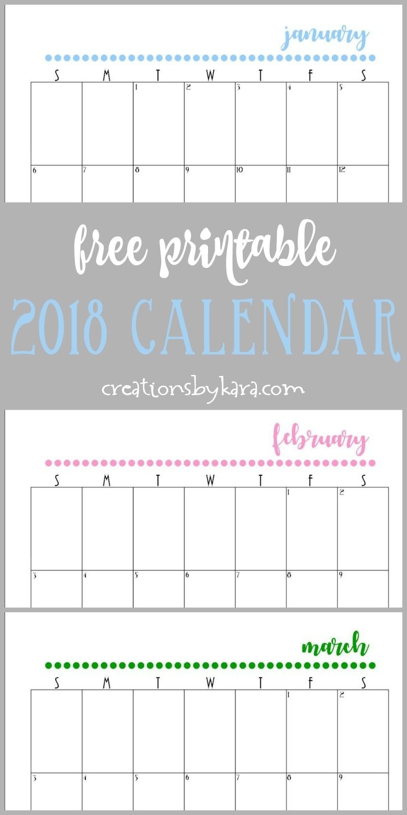 Free 2018 Calendar Printable - Fits Perfectly In A 3 Ring