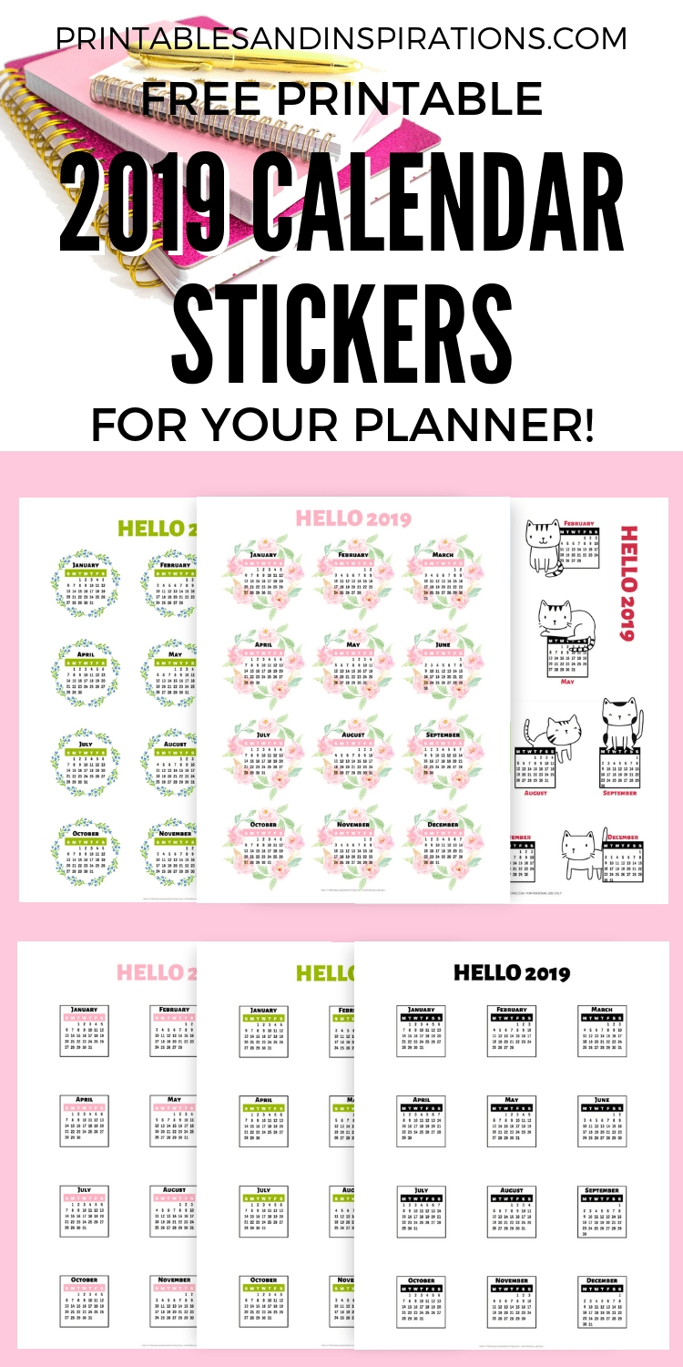 Free 2019 Calendar Stickers For Bullet Journal And Planner