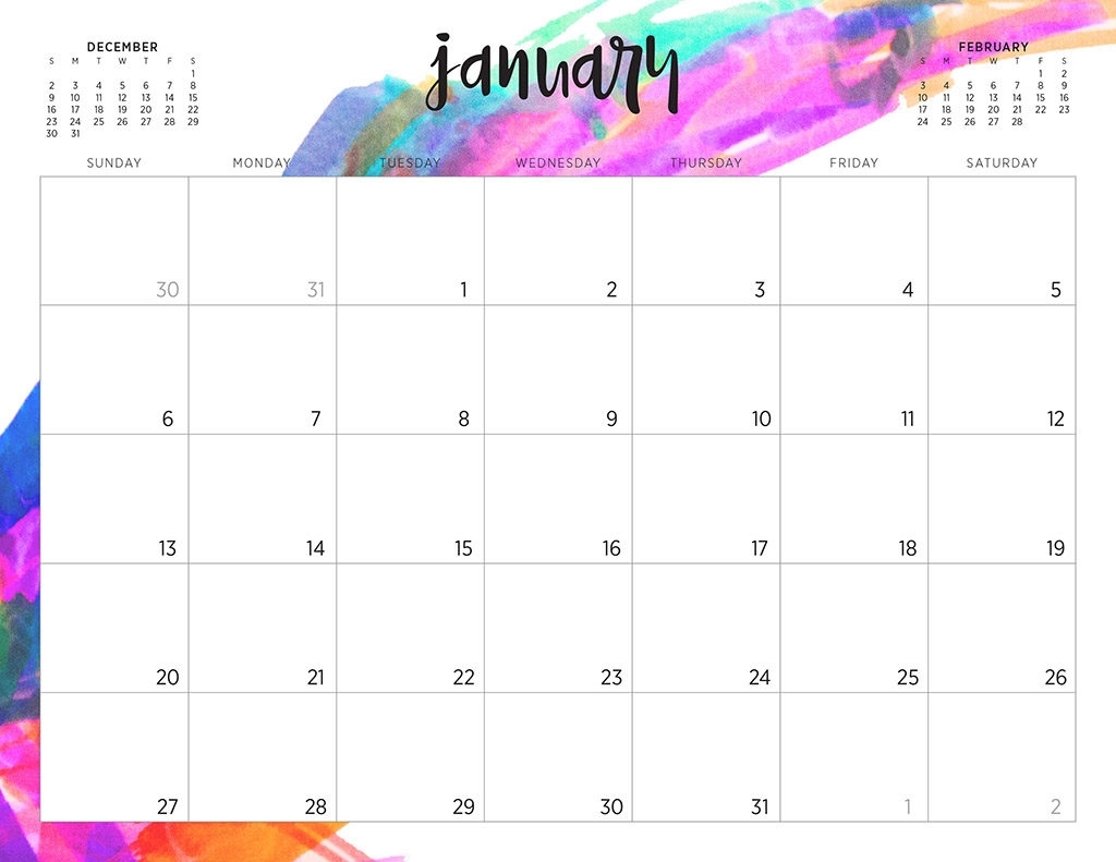 Free 2019 Printable Calendars - 46 Designs To Choose From!