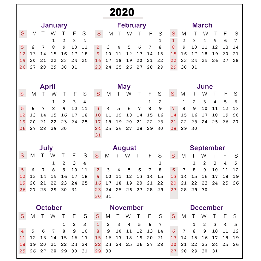 Free 2020 Printable Calendar Templates | Editable Calendars 2020