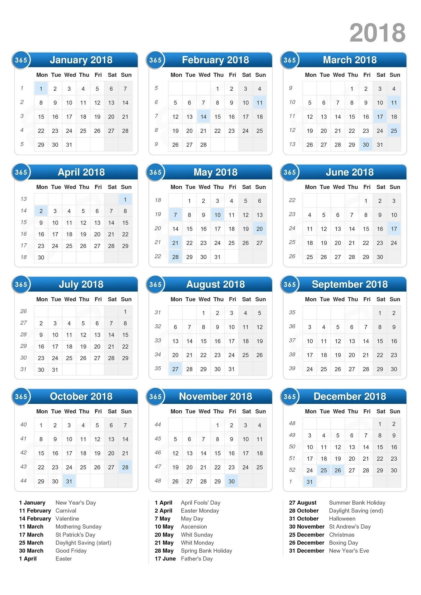 Free Calendars 2018 Printable | Print Calendar, Printable