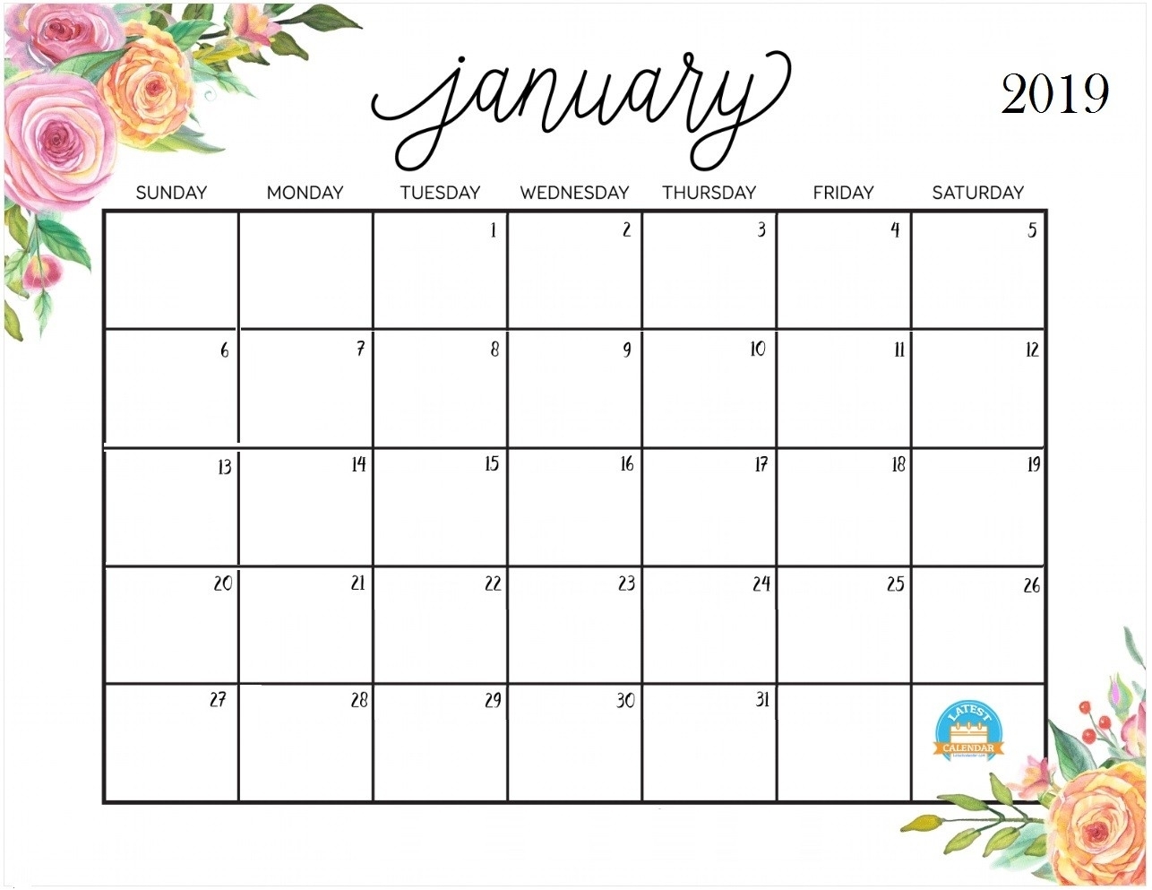 Free Cute Printable Calendars 2019 Printable - Printable