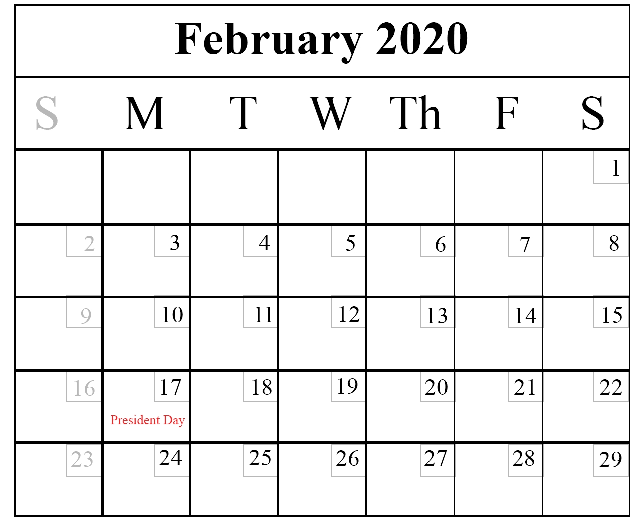 Free February Calendar Template | Free Printable Calendar