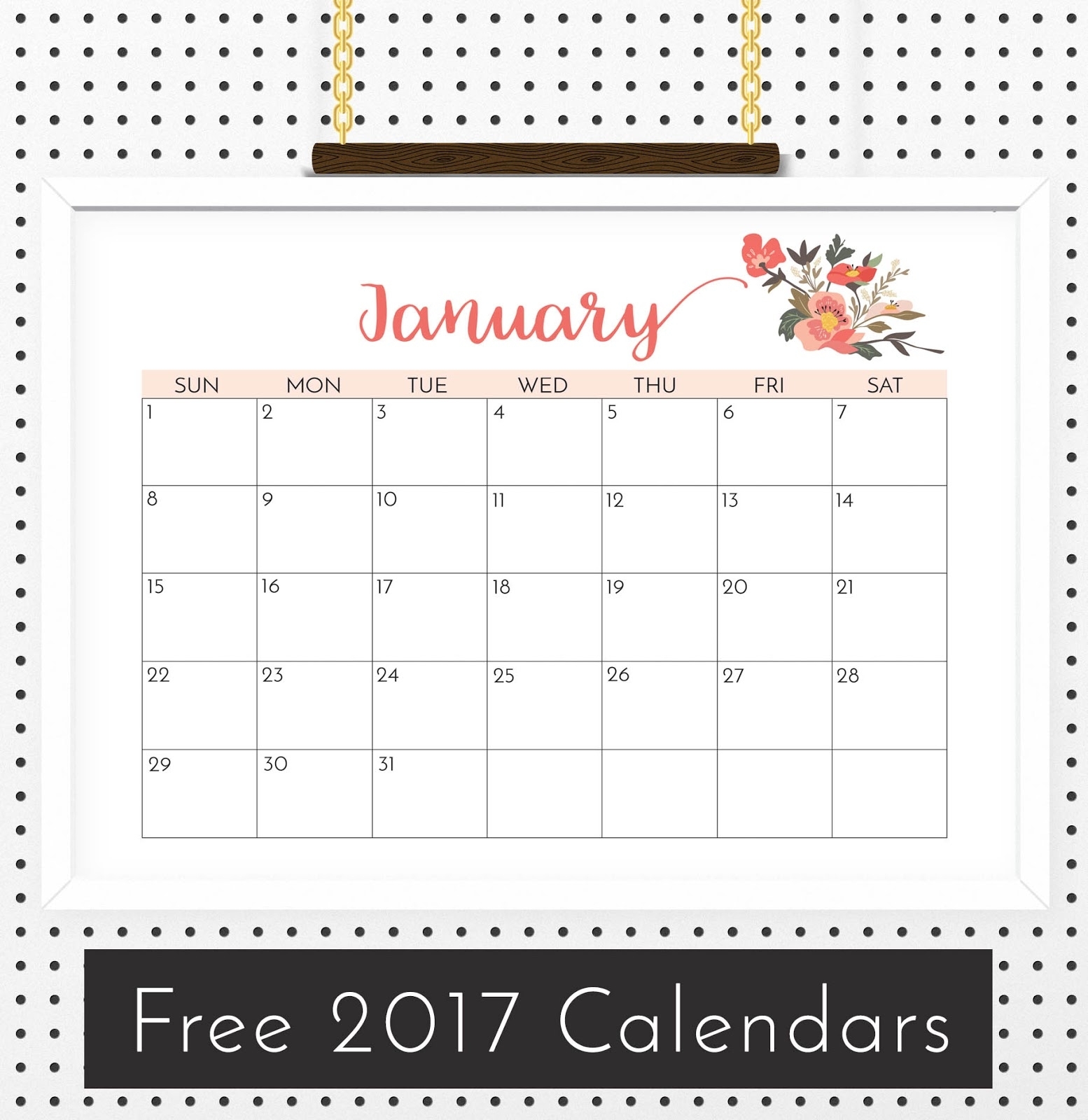 Free Floral Calendar 2017 - Crafting In The Rain