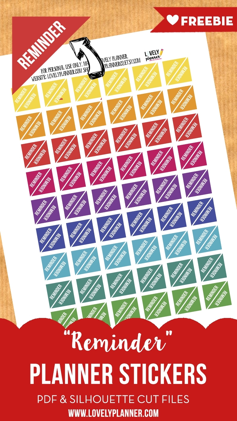 Free Functional Planner Stickers : Reminder Stickers