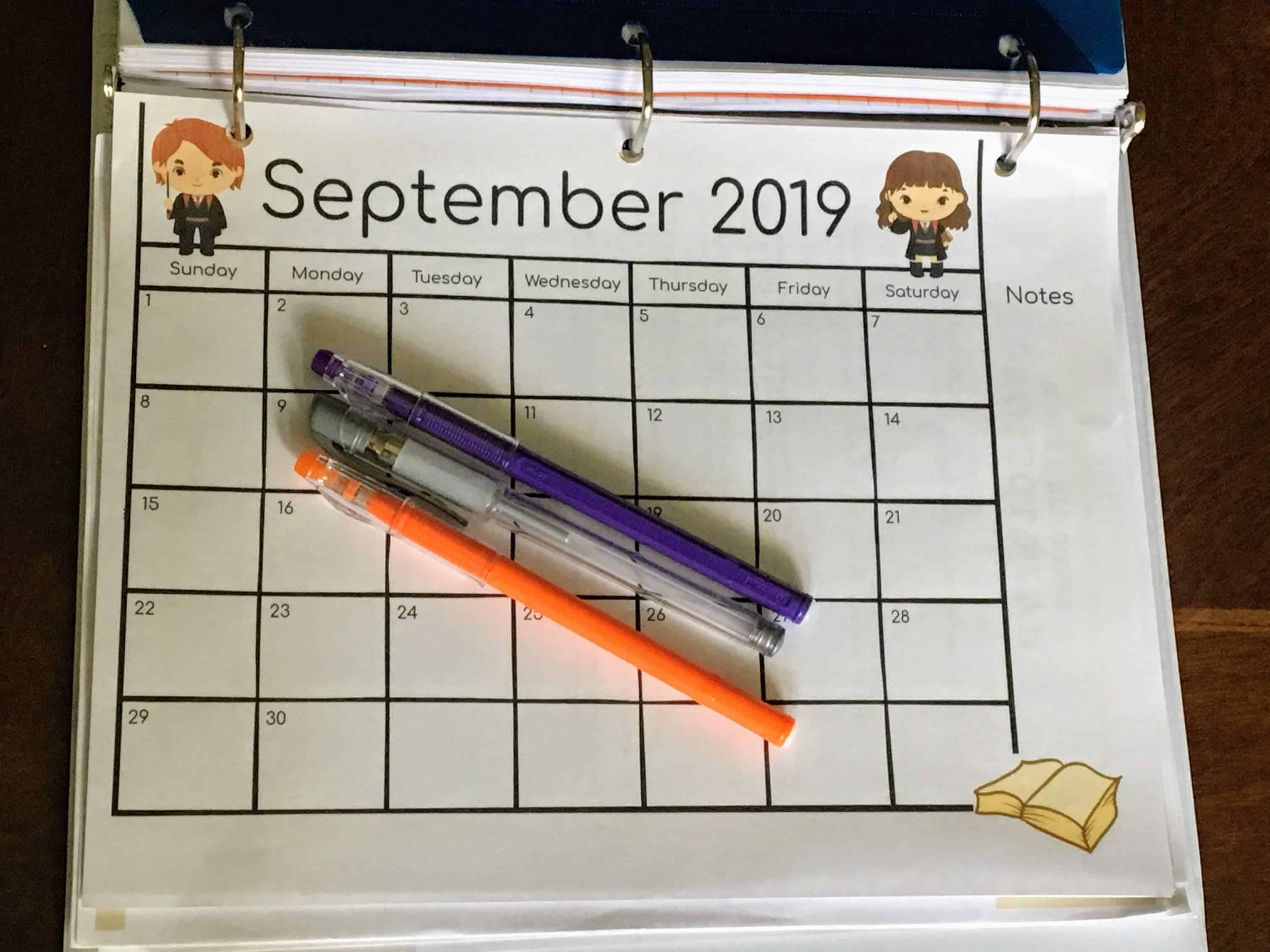 Free Harry Potter-Inspired Calendar For A Magical 2019