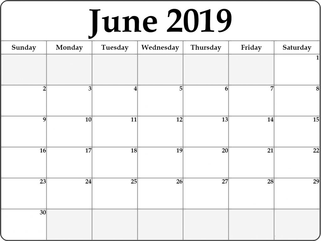 Free June 2019 Printable Calendar Templates Pdf Word Excel