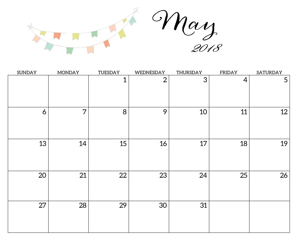Free May 2019 Calendar Printable Word Pdf Landscape Excel