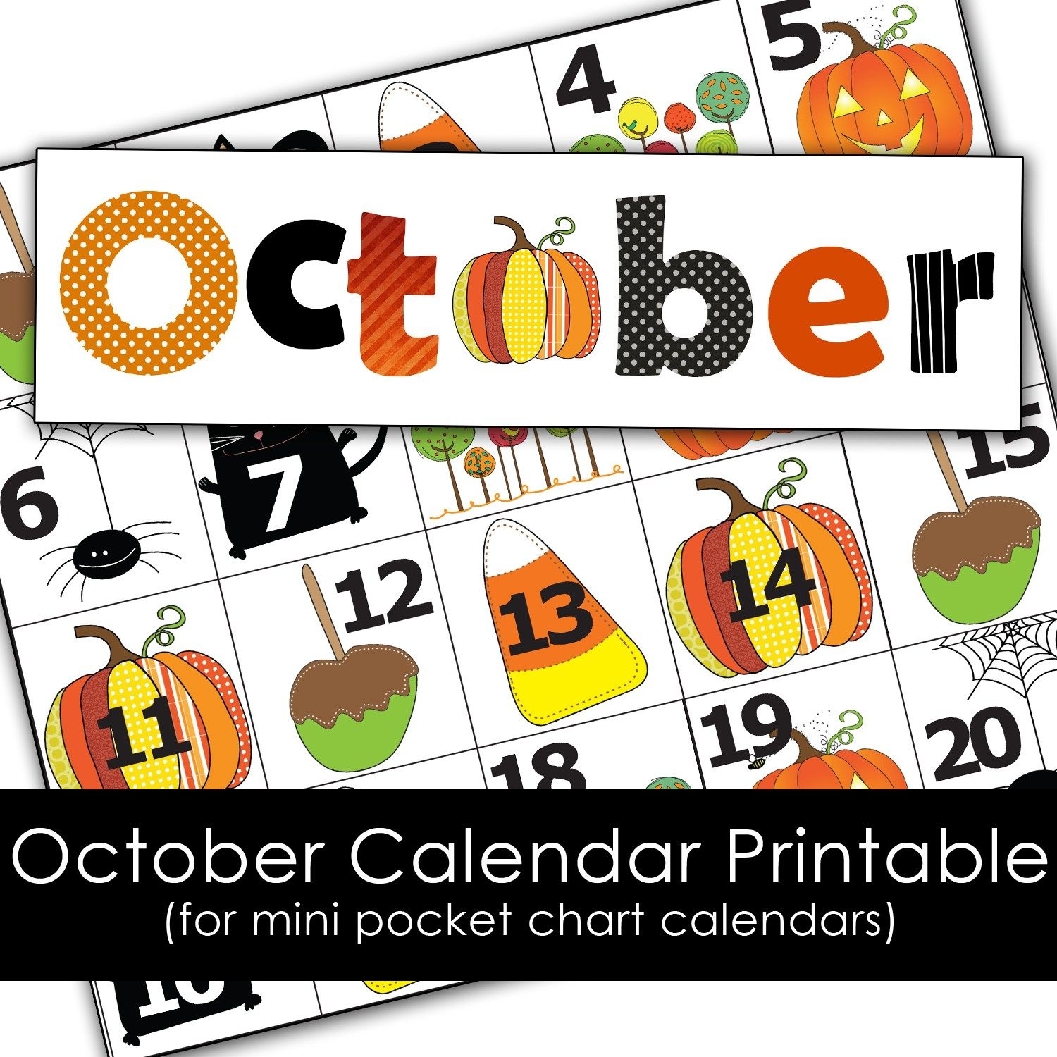 Free October Calendar Cards | Classroom Calendar, Preschool