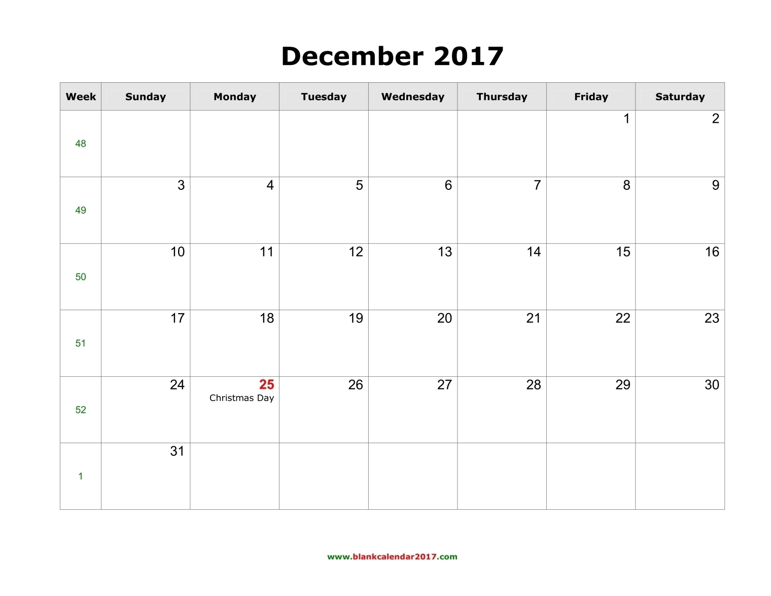 Free Printable 2017 December Calendar | Latest Calendar