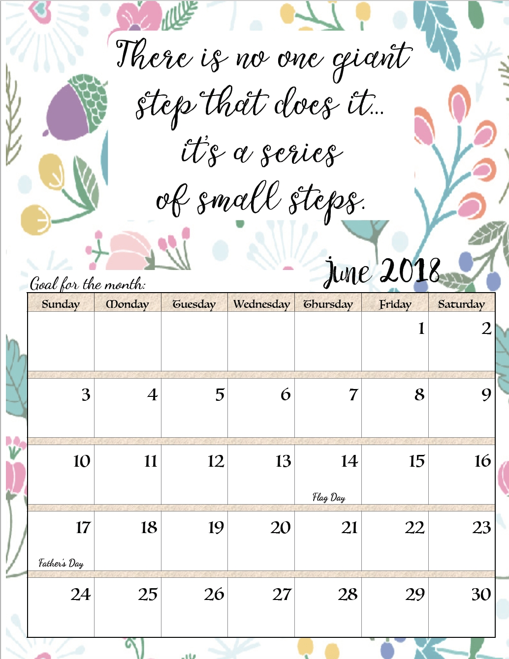 Free Printable 2018 Monthly Motivational Calendars | Free