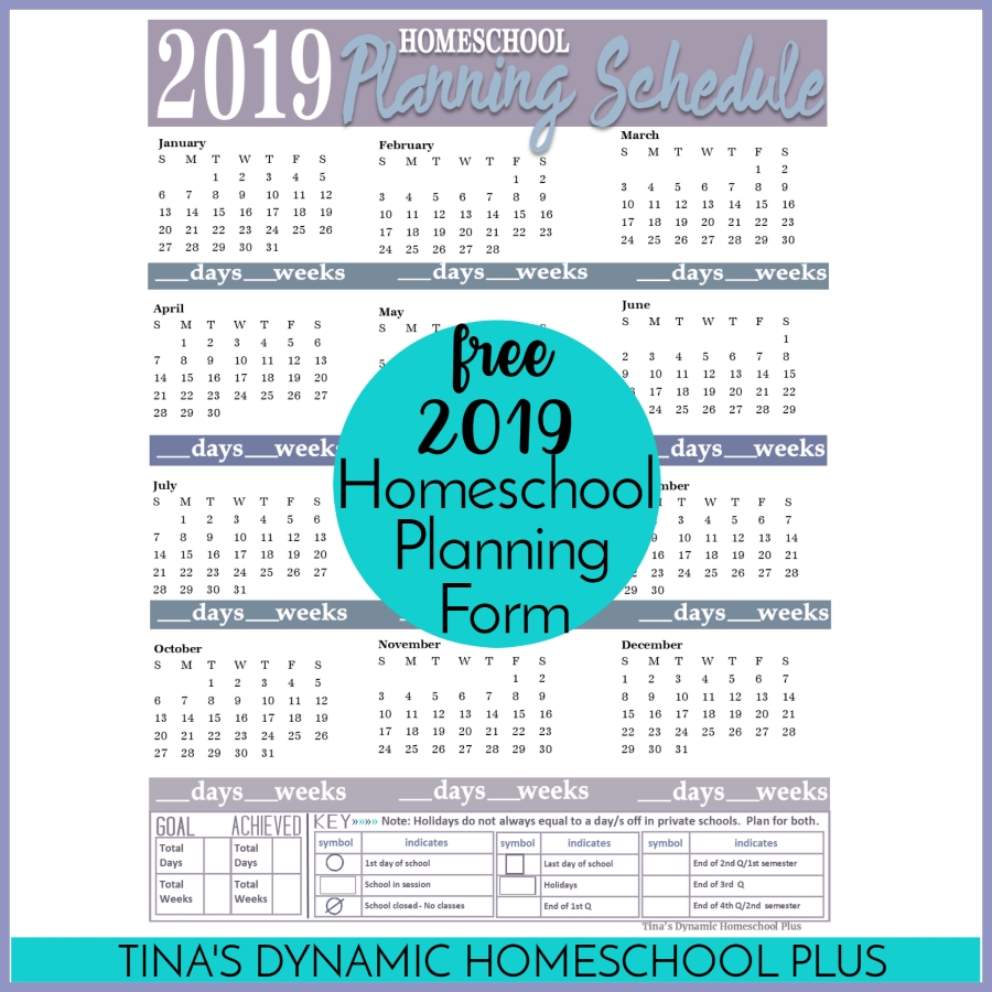 Free Printable 2019 Year-Round Homeschool Planning Form