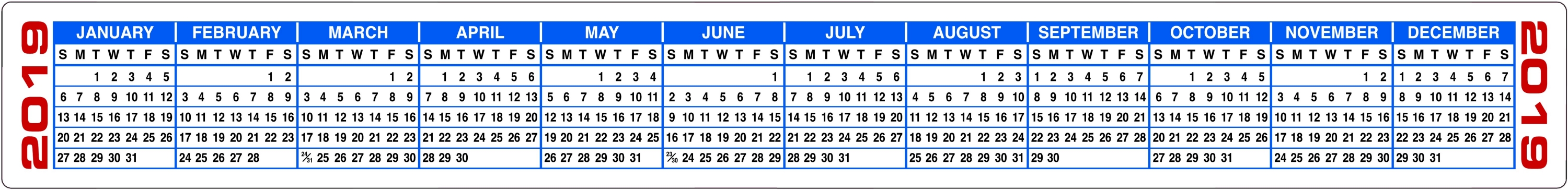 Free Printable 2020 Calendars &amp; 2020 Calendar Strips
