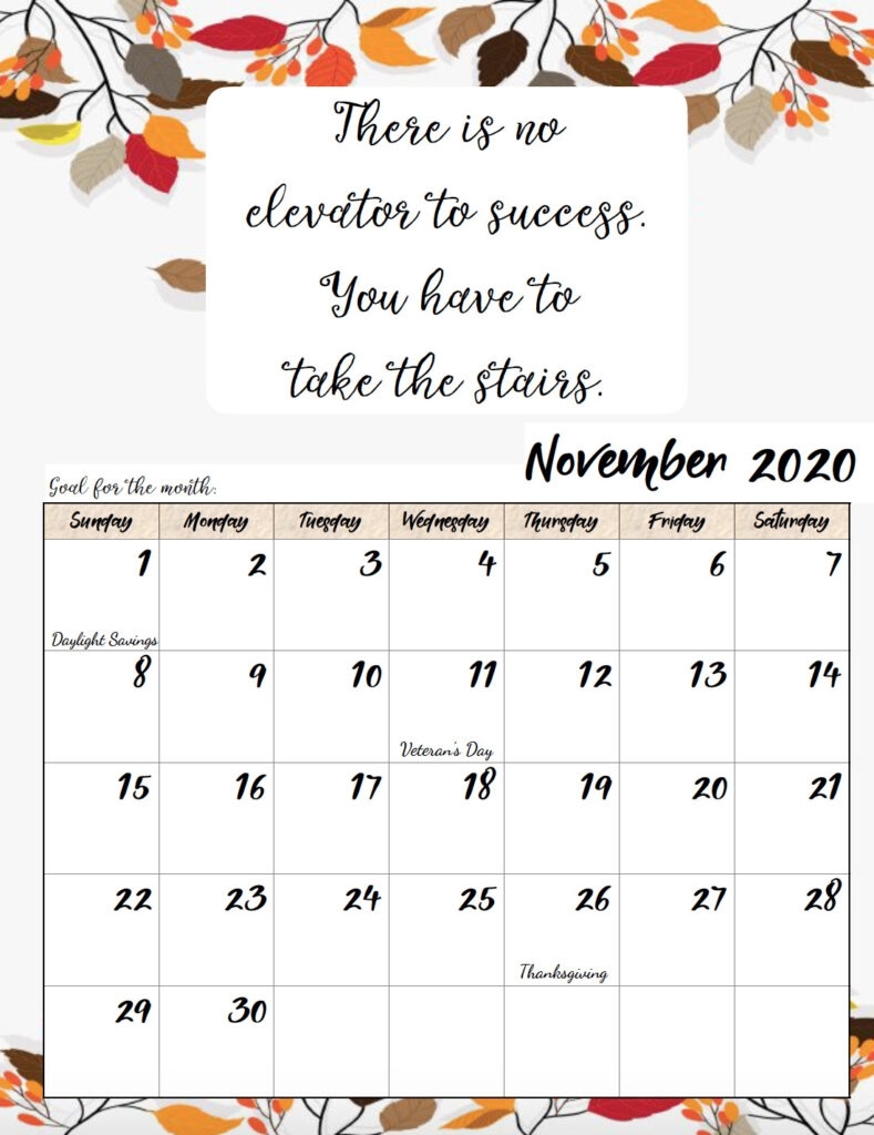 Free Printable 2020 Monthly Motivational Calendars