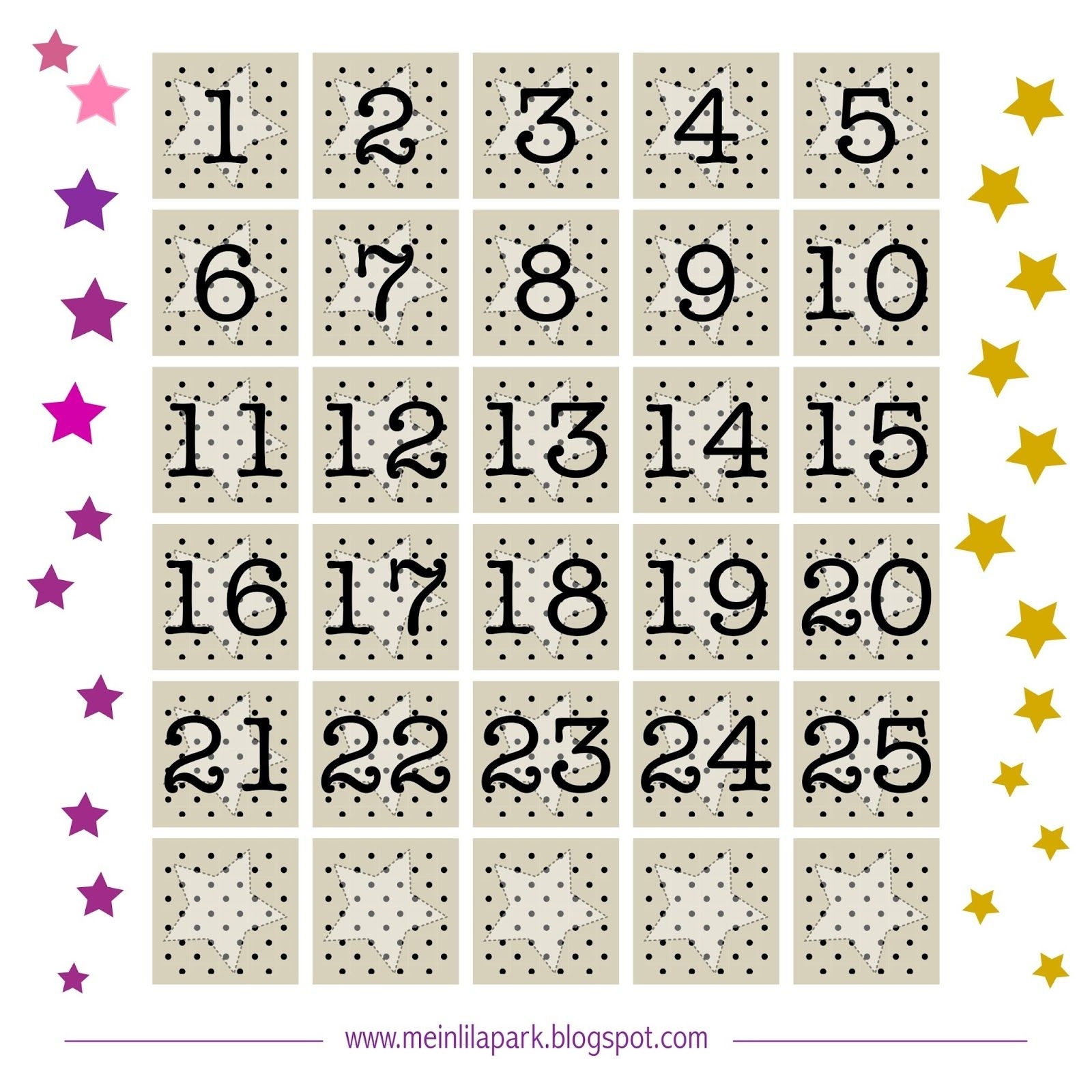 Free Printable Advent Calendar Number Tags | With Tiny Polka