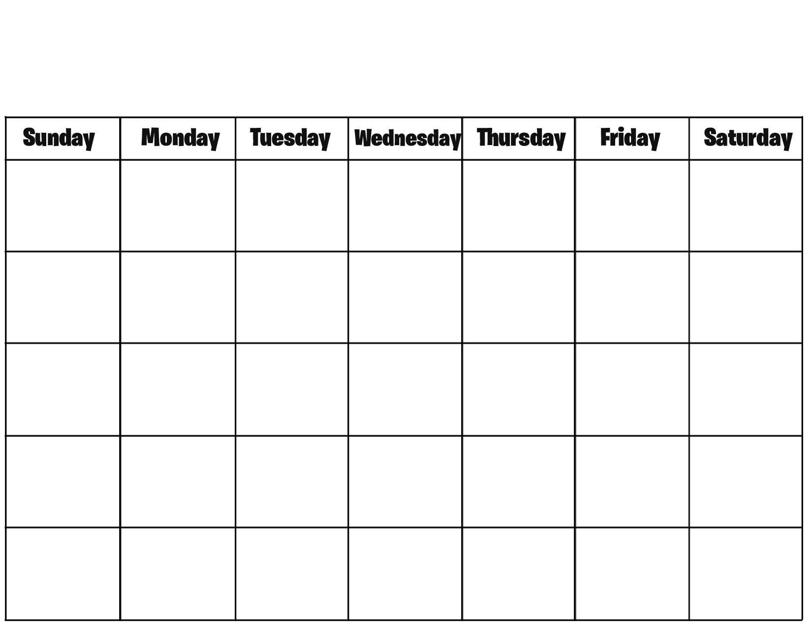 Free Printable Blank Calendar Pages Printable Calendar
