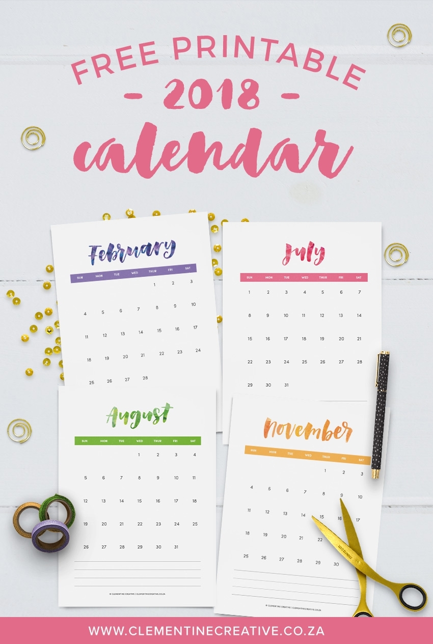 Free Printable Calendar 2018 Roundup - The Craft Patch