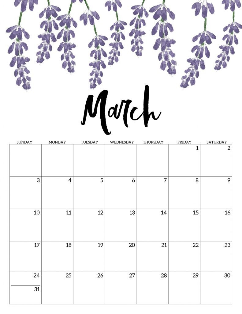 Free Printable Calendar 2019 - Floral | Room Stuffs | Free