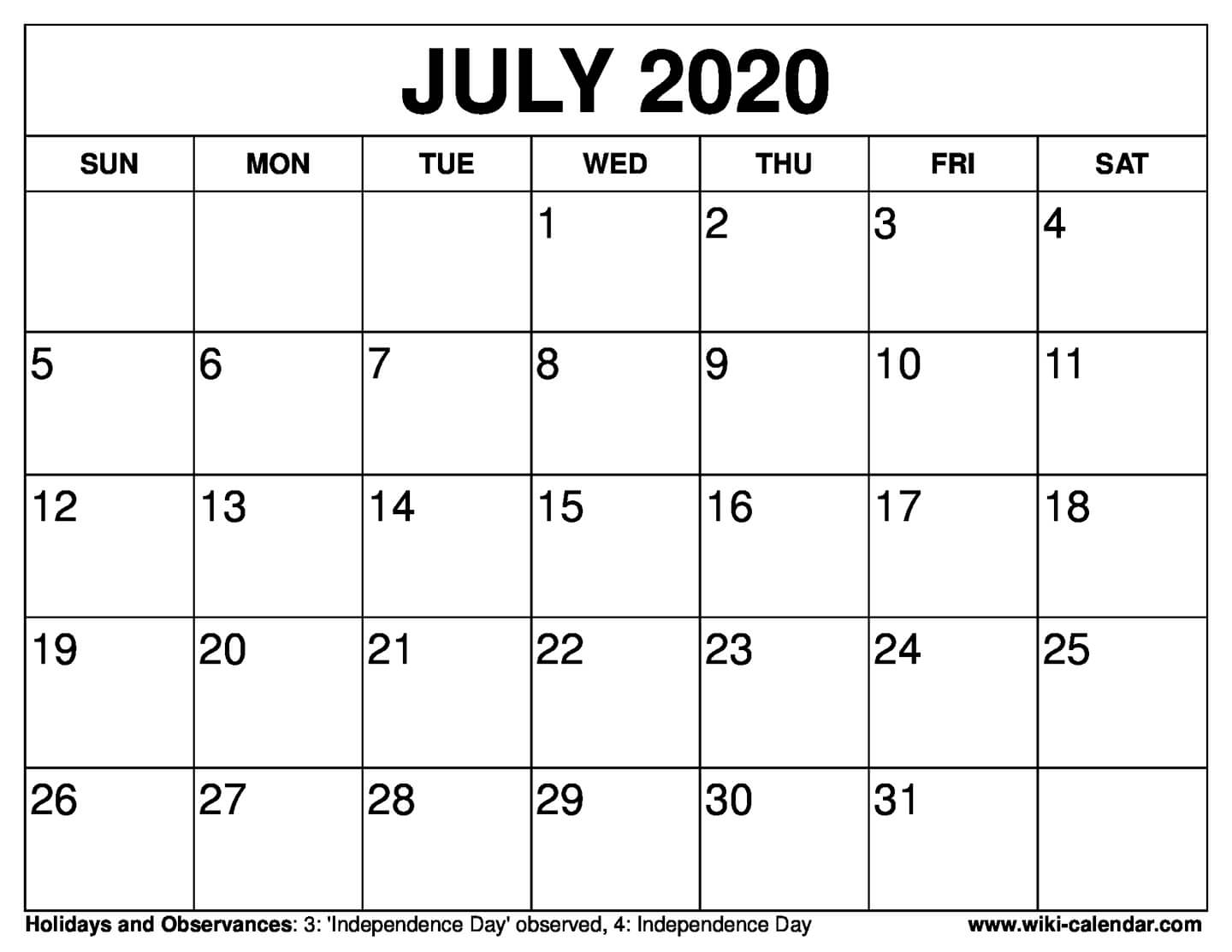 Free Printable Calendar For 2019 Or 2020