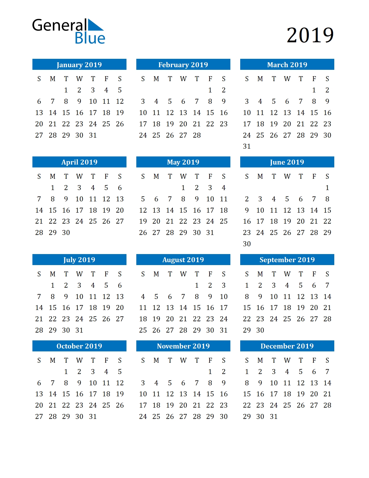 Free Printable Calendar In Pdf, Word And Excel