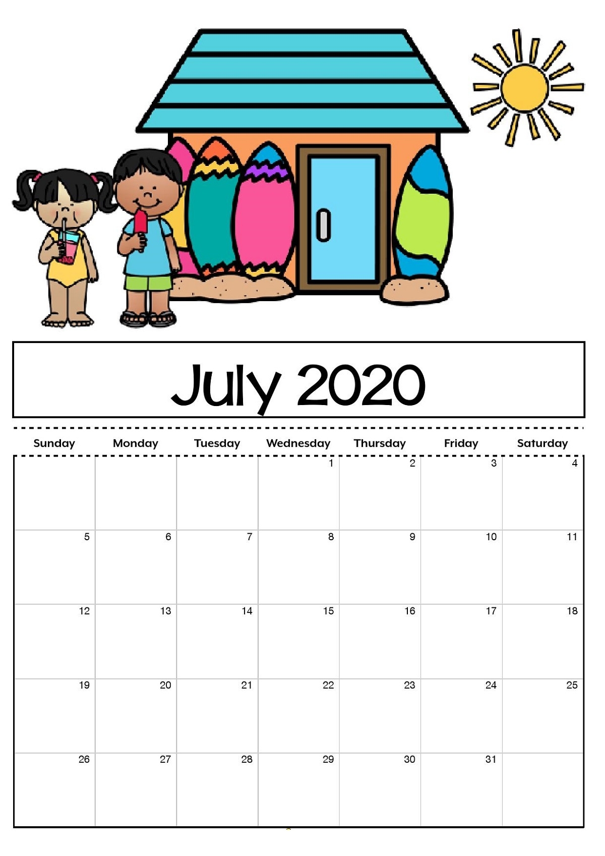 Free Printable Calendar Templates 2020 For Kids In Home