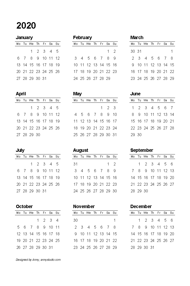 Big W Calendar 2020 Month Calendar Printable