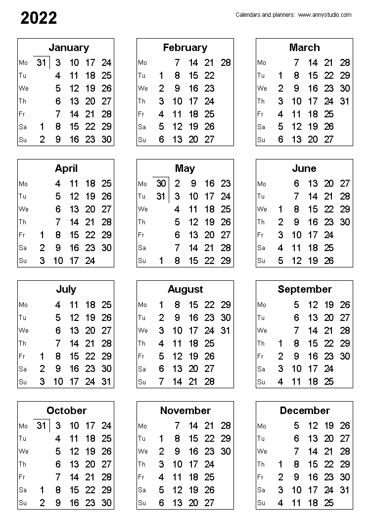 Free Printable Calendars And Planners 2020, 2021, 2022