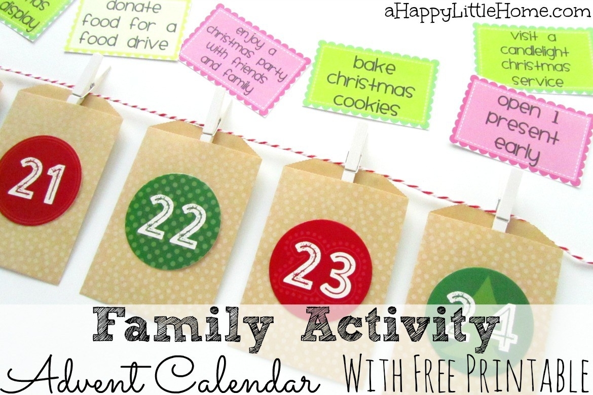 Free Printable Family Activity Advent Calendar Cards | Money