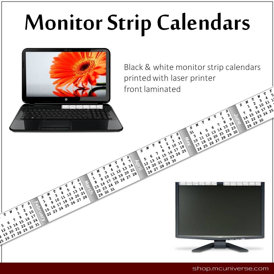 Free Printable Monitor Calendar Strips | Craftmeister