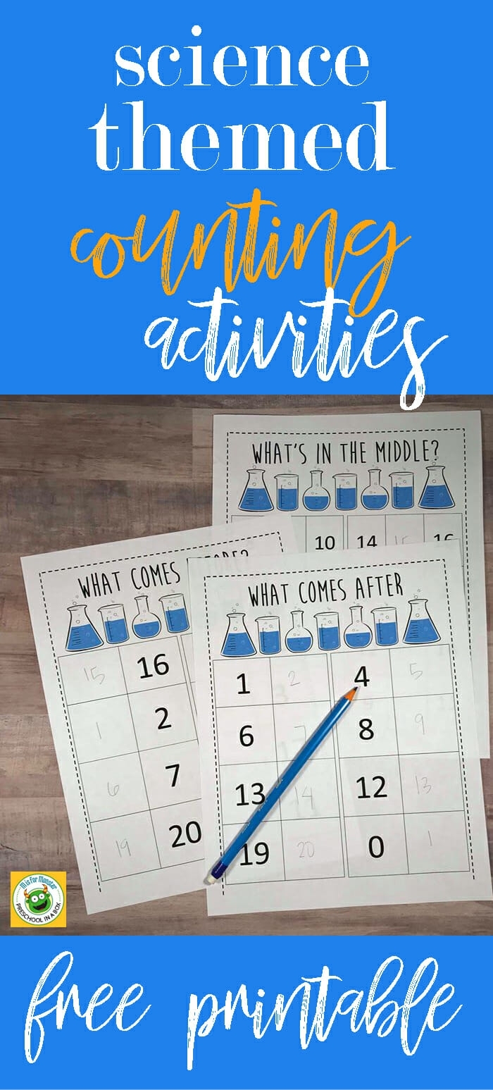 Free Printable Science Themed Counting Activity For