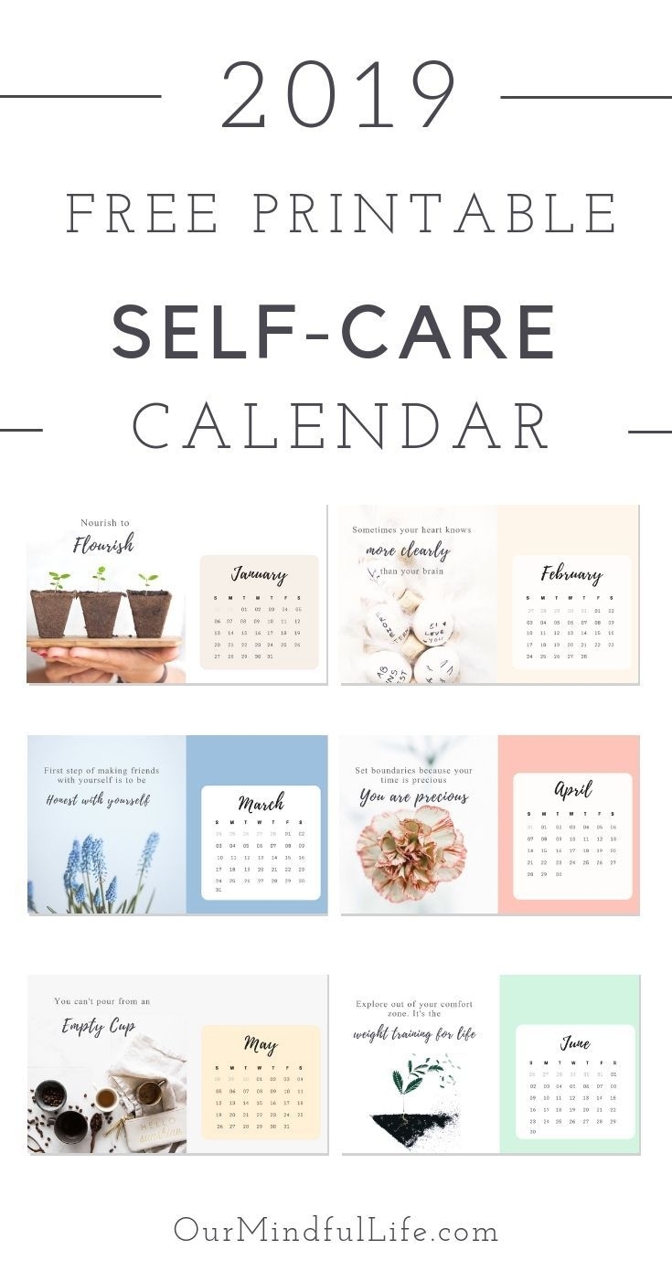 Free Printable &quot;self-Care Reminder&quot; Calendar For 2019 | Self