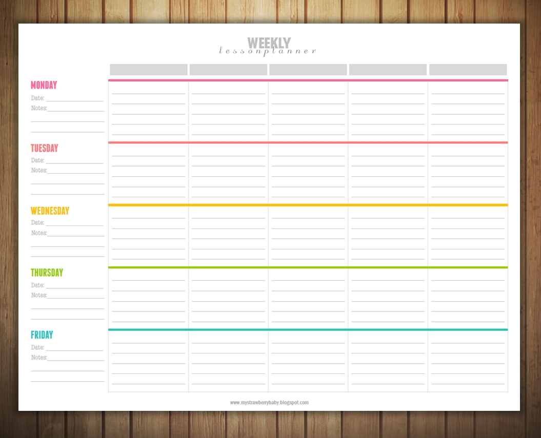 Free Printable Weekly Lesson Plan Template | &quot;quite Frankly