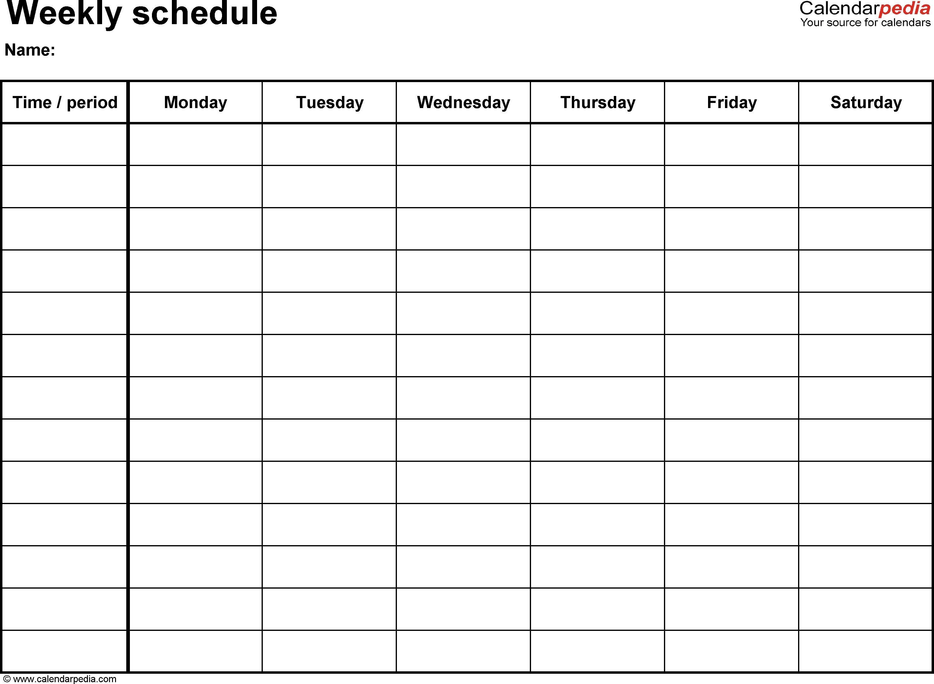 Free Weekly Schedule Templates For Excel - 18 Templates