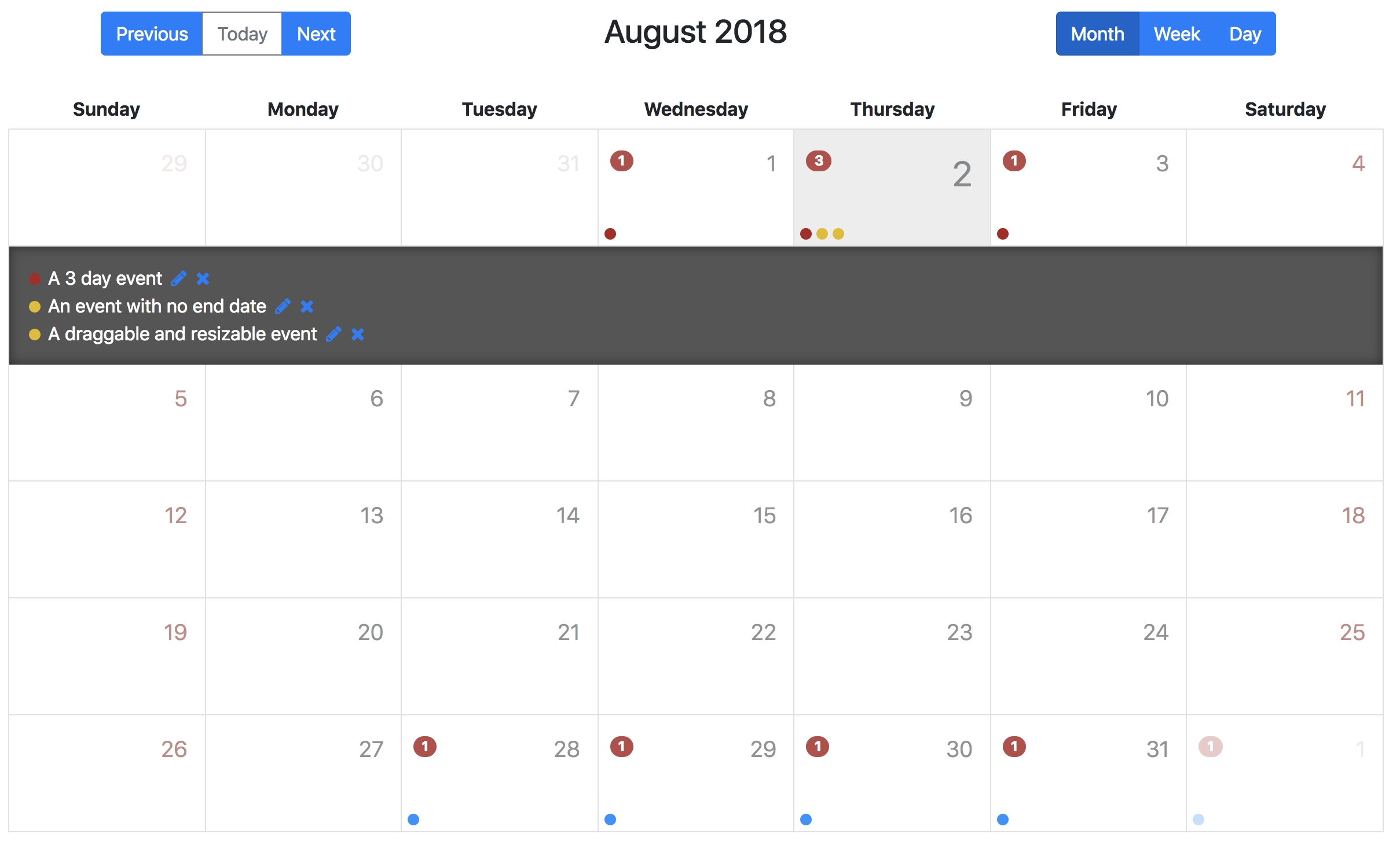 Full Calendar Show Events As Dots - Stack Overflow