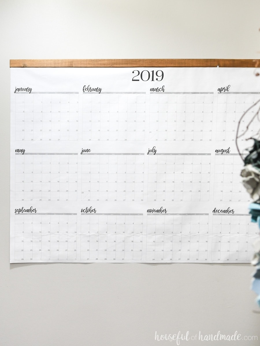 Giant Printable Yearly Calendar