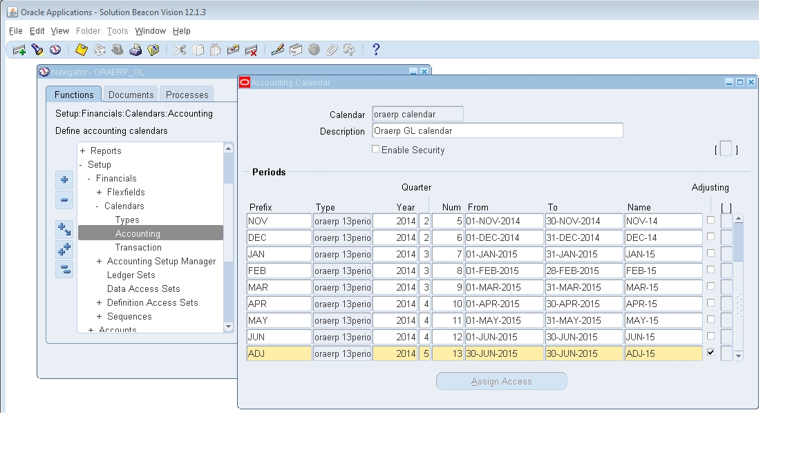 How To Define Calendar In Oracle Ebs R12