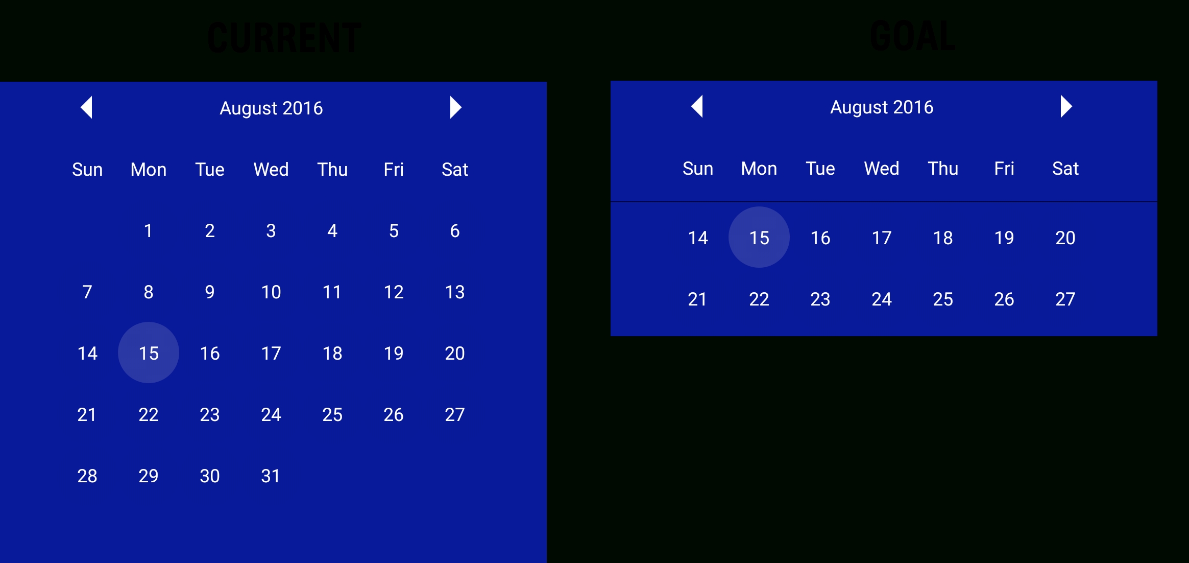 Calendar Week View Android Studio Month Calendar Printable