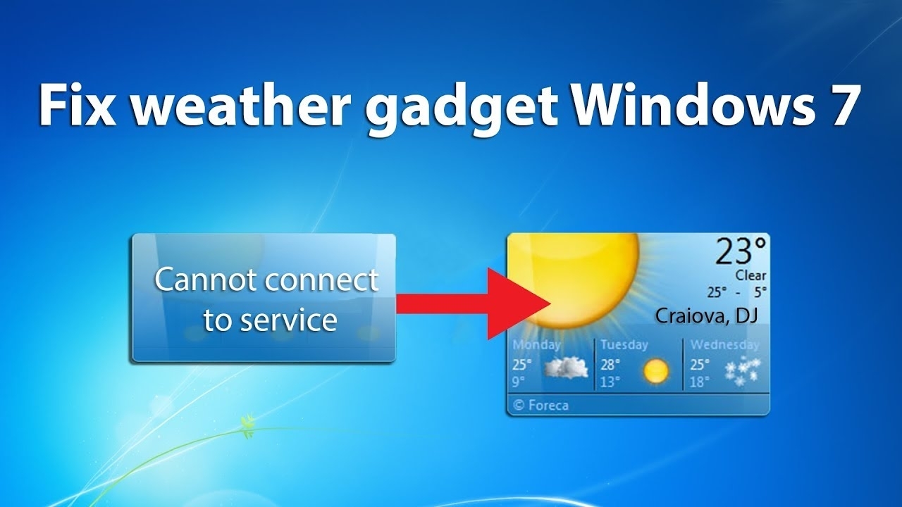 How To Fix Weather Gadget Windows 7 - Quick Fix - Youtube