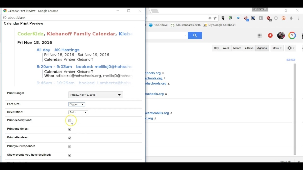 How To Print From Google Calendar