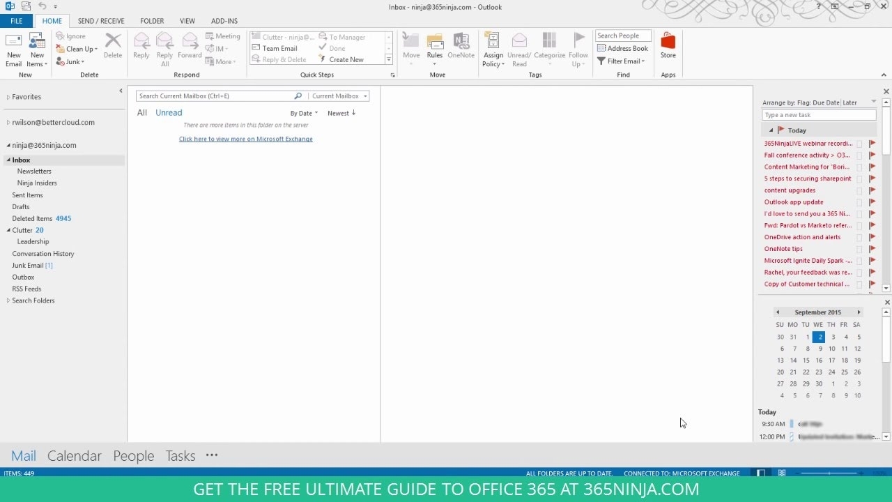 How To Show Your Calendar And Tasks In The Outlook 2013 Inbox