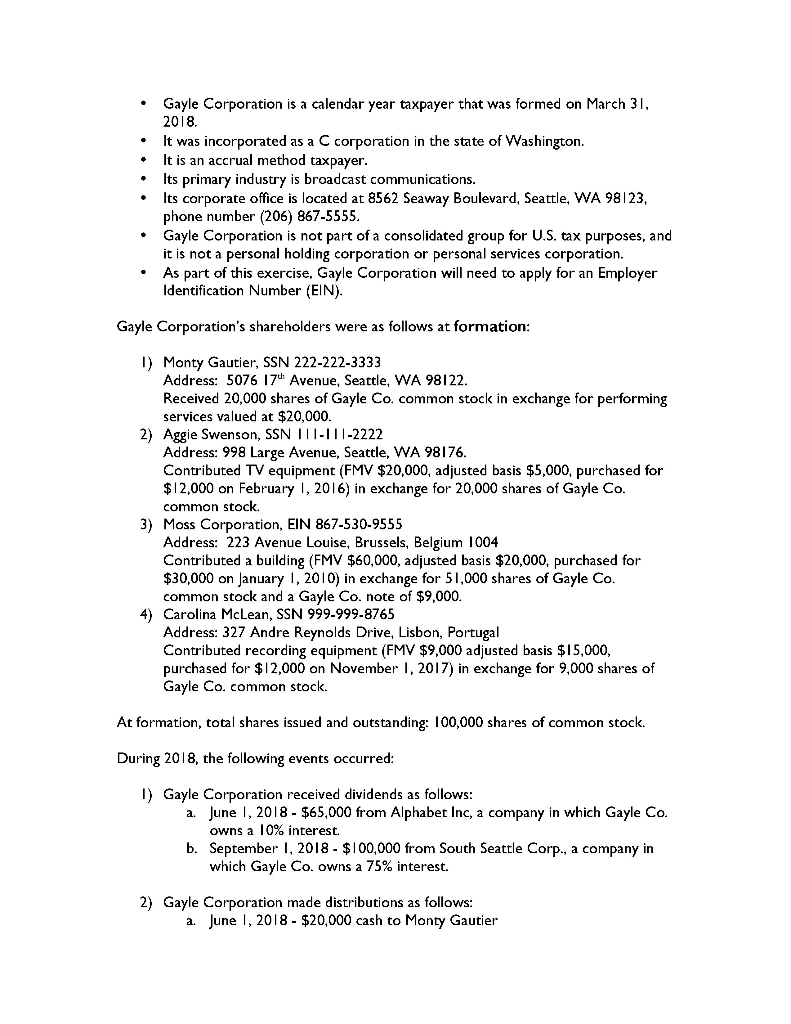 monthly gross receipts example