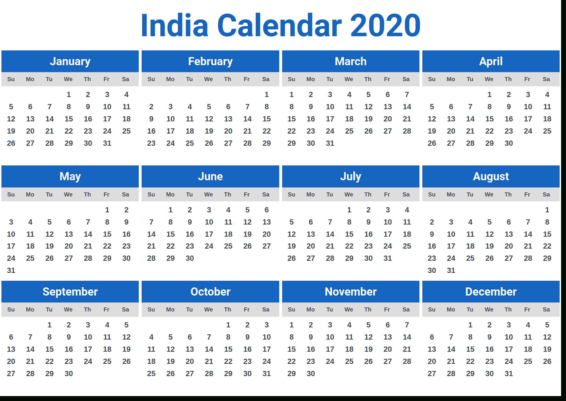 Image For India Calendar 2020 In 2019 | Calendar 2020