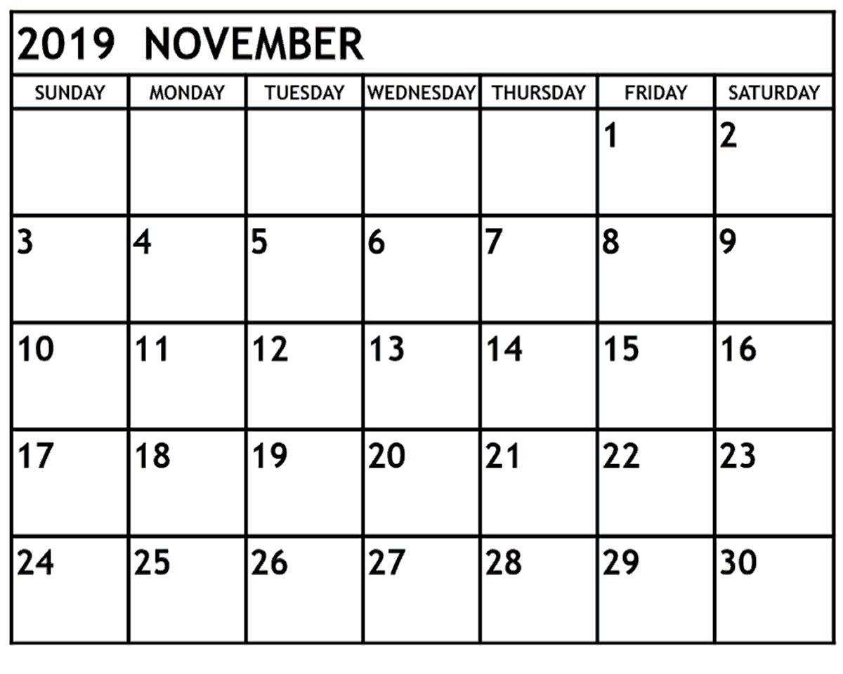 Images November 2019 Printable Calendar | Printable Calendar