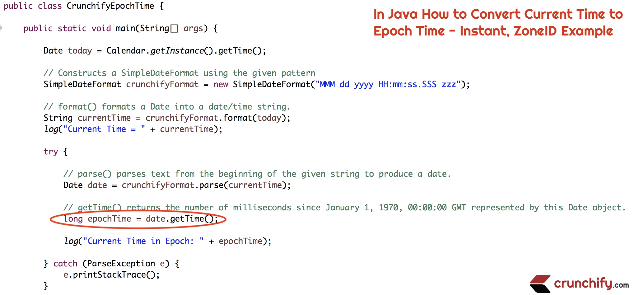 In Java How To Convert Current Time To Epoch Time - Instant